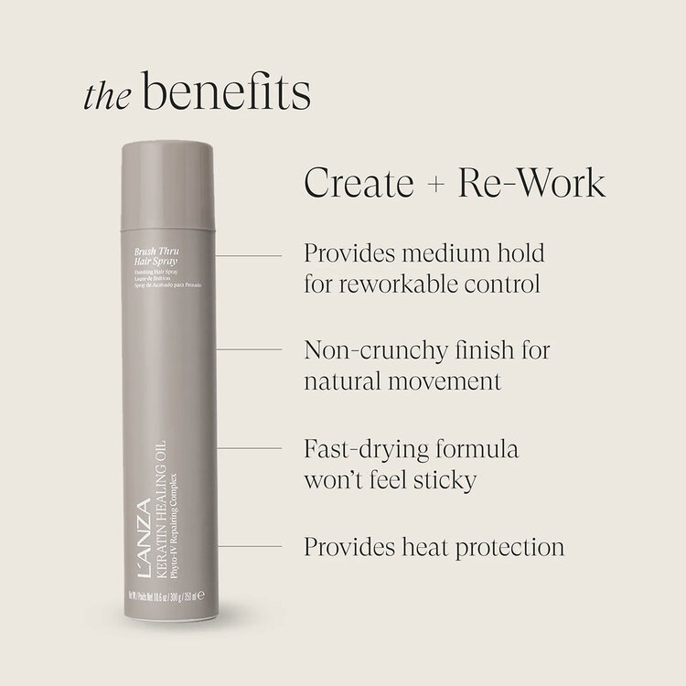 L'ANZA Keratin Healing Oil | Brush Thru - Laque De Finition Souple Et Brillante (350ml/300g/10.6oz)