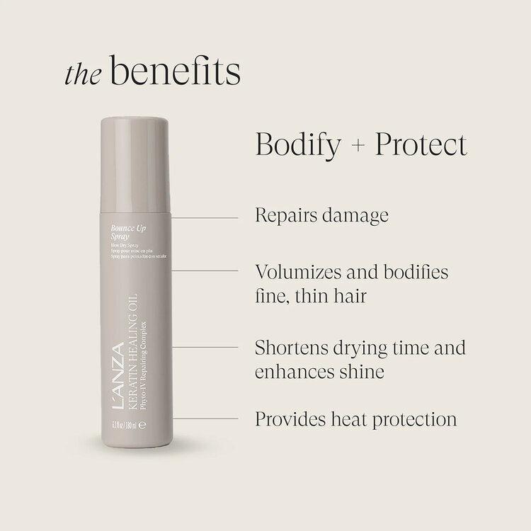 L'ANZA Keratin Healing Oil | Bounce Up - Volumizing Blow Dry Spray (180ml/6.1oz)