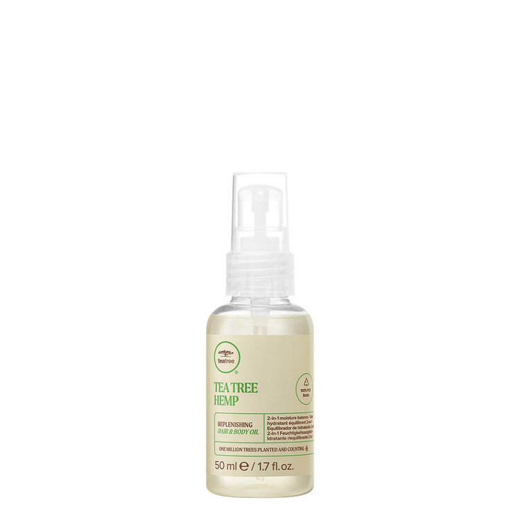 PAUL MITCHELL Tea Tree | Hemp | Replenishing 2-in-1 Hair & Body Oil - Nourishing Oil For Hair And Body (50ml/1.7oz)