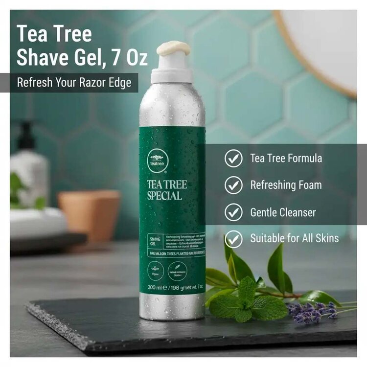 PAUL MITCHELL Tea Tree Special | Shave Gel - Smooth And Precise Shaving Experience (200ml/198g/7oz)