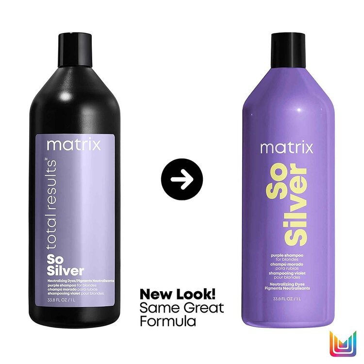 MATRIX So Silver | Purple Shampoo - Neutralizes Yellow Tones in Blonde and Grey Hair (1000ml/33.8oz)