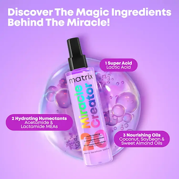 MATRIX Miracle Creator | Multi-Tasking Leave-In Treatment - Complete Care for All Hair Types (400ml/13.5oz)