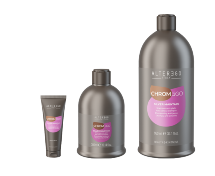 ALTER EGO Chromego | Silver Maintain | Anti-Yellow Shampoo - Neutralizes yellow tones for blonde and gray hair