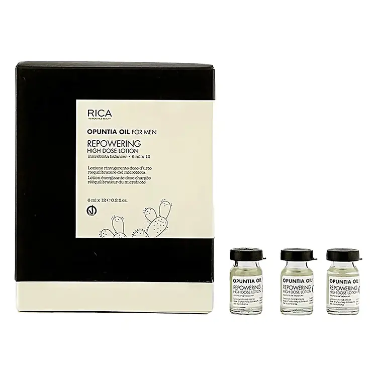 RICA Opuntia Oil For Men | Repowering High Dose Lotion - High Dose Repowering Lotion (12x6ml/0.2fl. oz)
