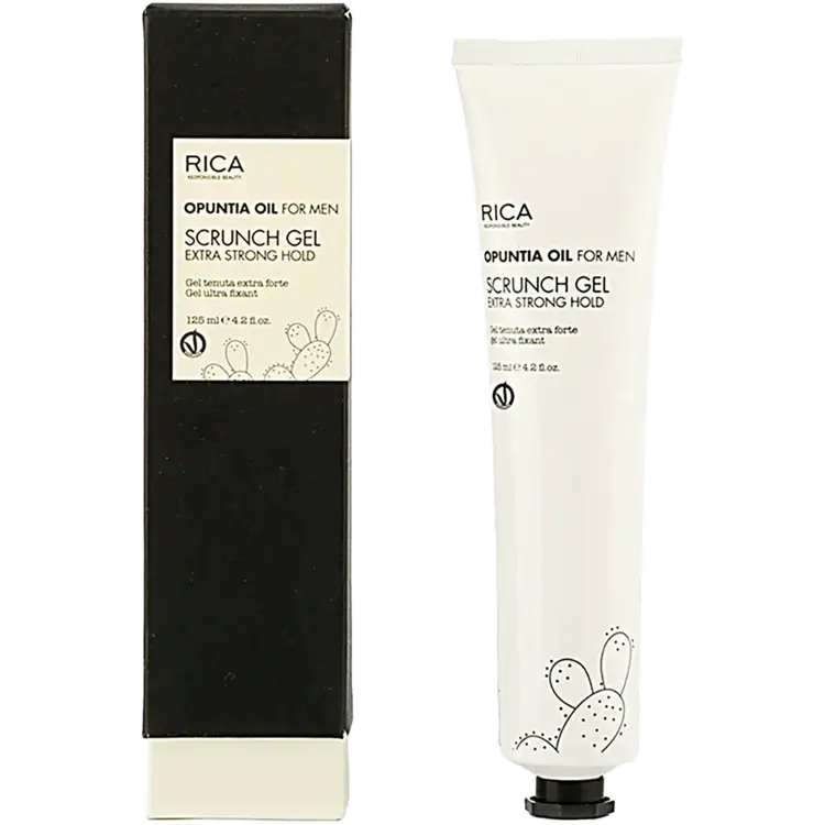 RICA Opuntia Oil For Men | Scrunch Gel Extra Strong Hold - Extra Strong Hold Styling Gel (125ml/4.2fl. oz)