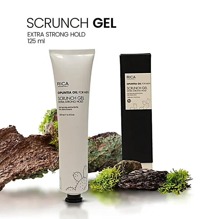RICA Opuntia Oil For Men | Scrunch Gel Extra Strong Hold - Extra Strong Hold Styling Gel (125ml/4.2fl. oz)