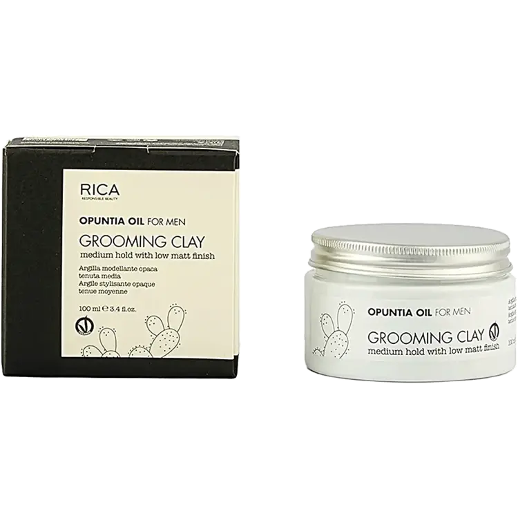 RICA Opuntia Oil For Men | Grooming Clay - Argile Coiffante Homme (100ml/3.4oz)