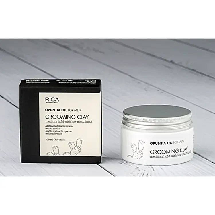 RICA Opuntia Oil For Men | Grooming Clay - Argile Coiffante Homme (100ml/3.4oz)