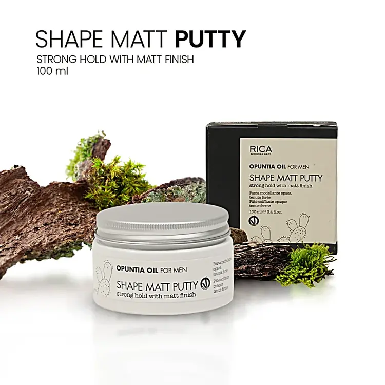 RICA Opuntia Oil For Men | Shape Matt Putty - Texture Mate et Fixation Naturelle (100ml/3.4oz)
