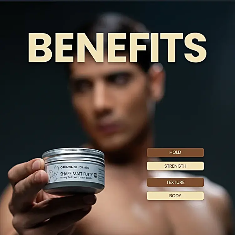 RICA Opuntia Oil For Men | Shape Matt Putty - Texture Mate et Fixation Naturelle (100ml/3.4oz)