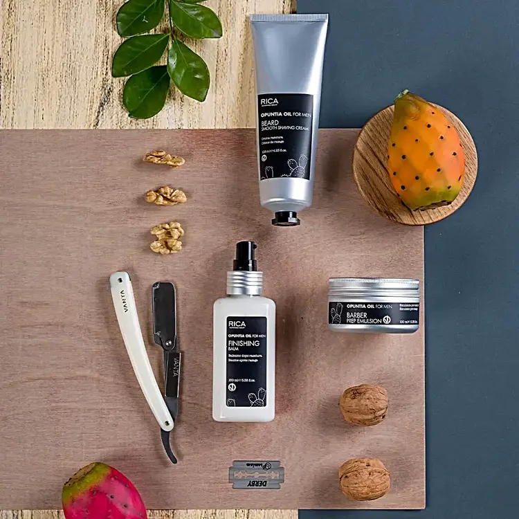 RICA Opuntia Oil For Men | Beard Smooth Shaving Cream - Smooth Shaving Cream (125ml/4.23fl. oz)
