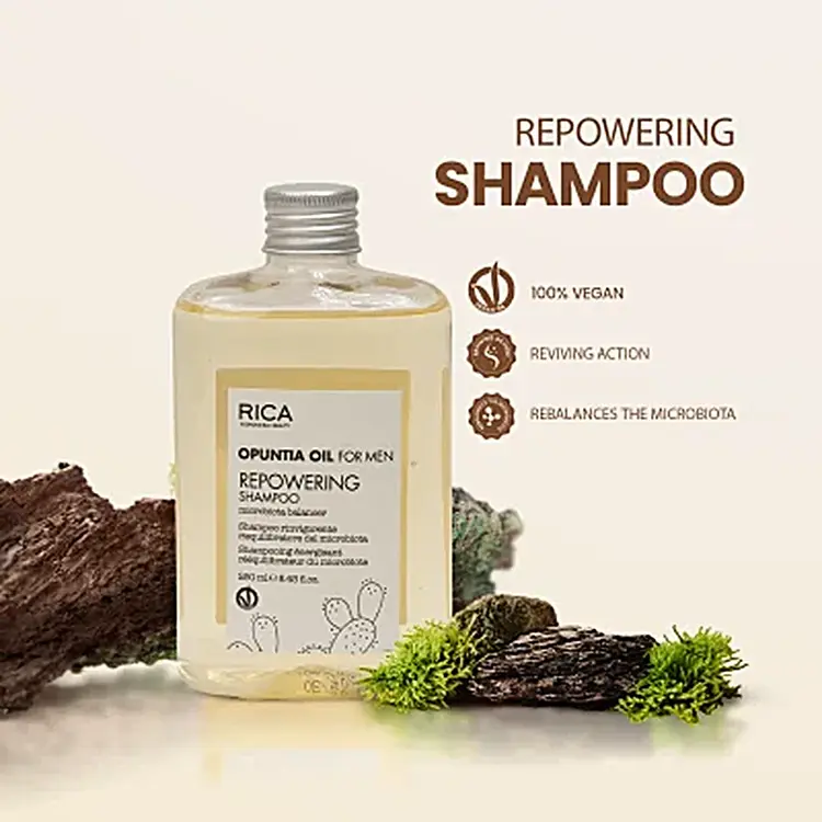 RICA Opuntia Oil For Men | Repowering Shampoo - Revitalizing Shampoo For Men (1000ml/33.8oz)