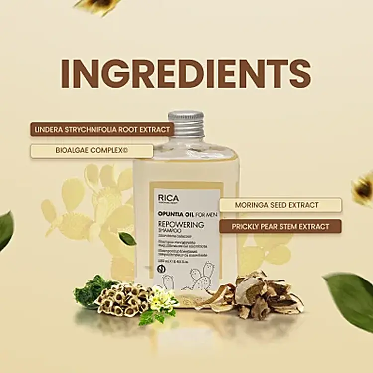 RICA Opuntia Oil For Men | Repowering Shampoo - Revitalizing Shampoo For Men (1000ml/33.8oz)