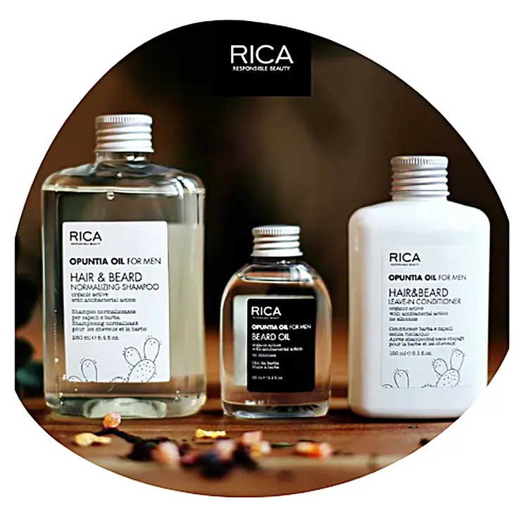RICA Opuntia Oil For Men | Hair & Beard Normalizing Shampoo - Daily Expert Care (250ml/8.45oz)