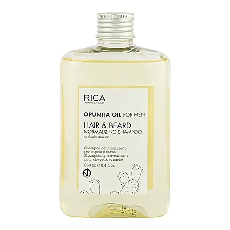 RICA Opuntia Oil For Men | Hair & Beard Normalizing Shampoo - Daily Expert Care (250ml/8.45oz)