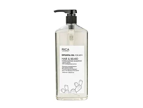 RICA Opuntia Oil For Men | Hair & Beard Normalizing Shampoo (1000ml/33.8oz)