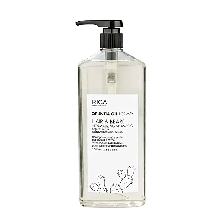 RICA Opuntia Oil For Men | Hair & Beard Normalizing Shampoo - Hair & Beard Normalizing Shampoo (1000ml/33.8oz)