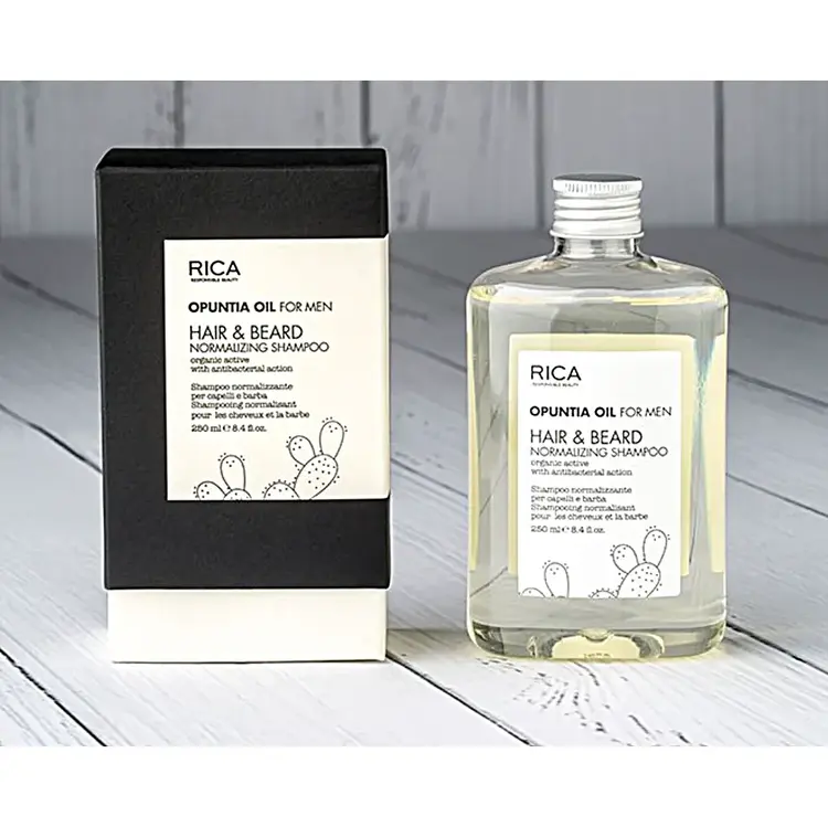 RICA Opuntia Oil For Men | Hair & Beard Normalizing Shampoo - Hair & Beard Normalizing Shampoo (1000ml/33.8oz)