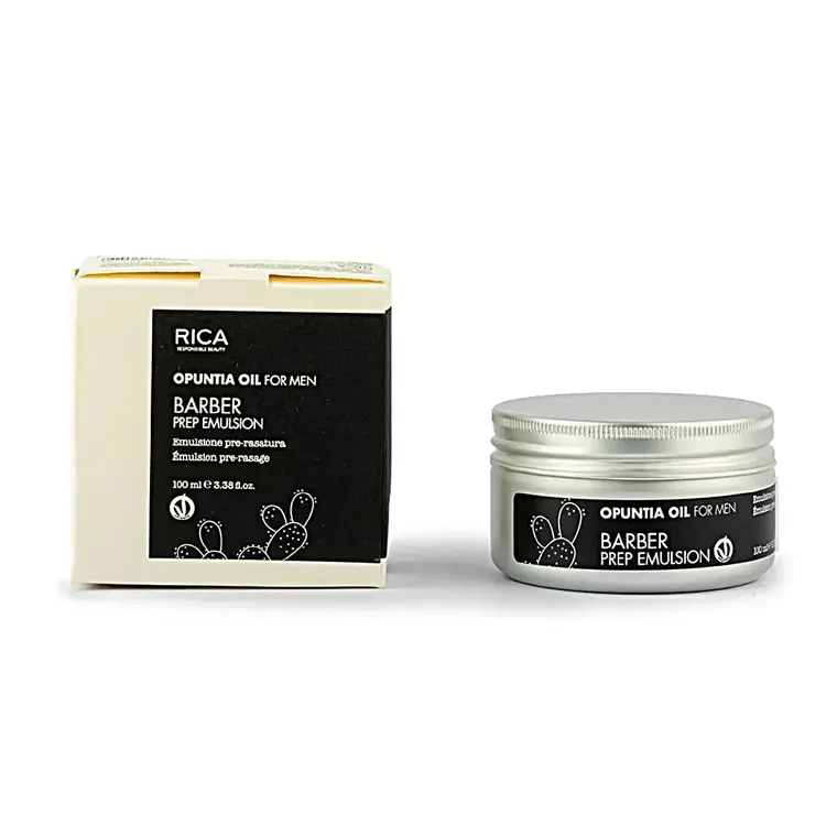 RICA Opuntia Oil For Men | Barber Prep Emulsion - Préparation Barbe et Peau (100ml/3.38fl. oz)