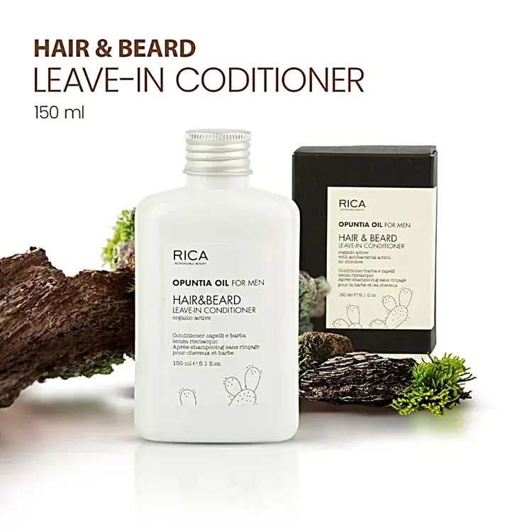 RICA Opuntia Oil For Men | Hair & Beard Leave-In Conditioner - Hair & Beard Care (150ml/5.1fl. oz)