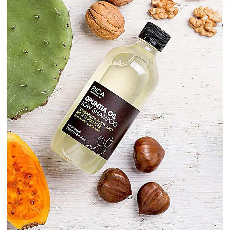 RICA Naturica | Opuntia Oil Low Shampoo - Gentle Shampoo with Opuntia Oil (250ml/8.4oz)