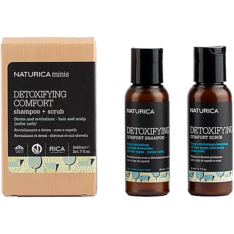 RICA Naturica | Minis Duo Detoxifying Comfort - Shampooing et Gommage Détoxifiant (2x50ml/1.7oz)