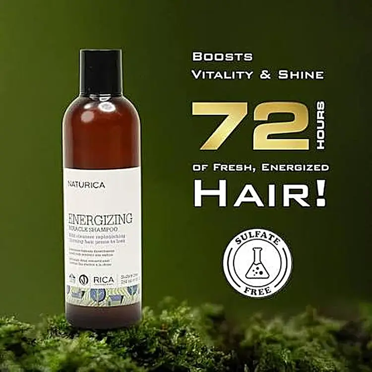 RICA Naturica | Energizing Miracle Shampoo - Mild Cleanser and Fortifying (250ml/8.45oz)