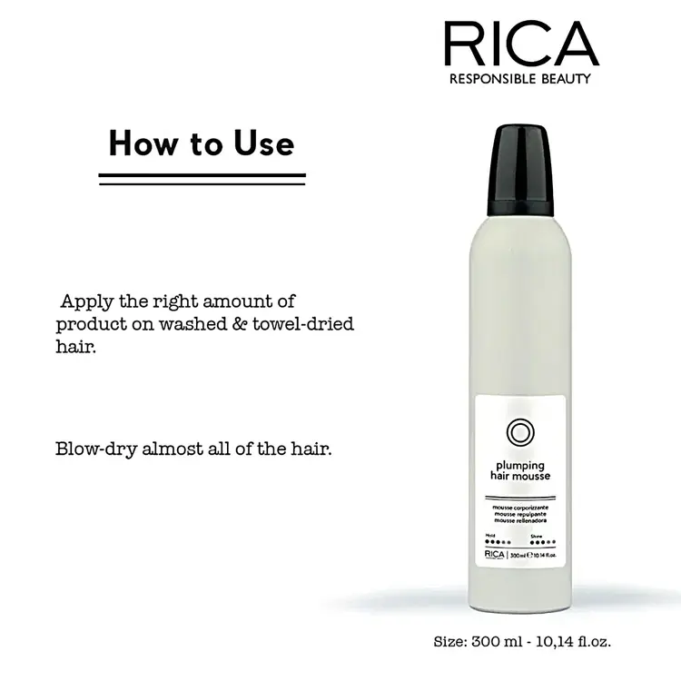 RICA Naturica | Plumping Hair Mousse - Texture, Hydratation et Contrôle (300ml/10.14oz)