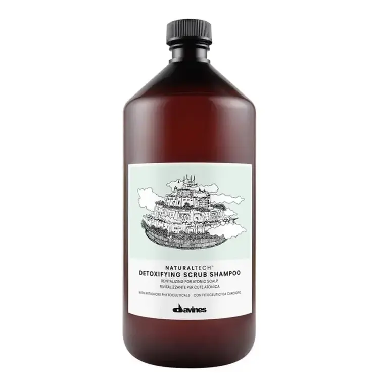 DAVINES Natural Tech | Shampooing Exfoliant Détoxifiant - Nettoie en Profondeur (1000ml/33.8oz)