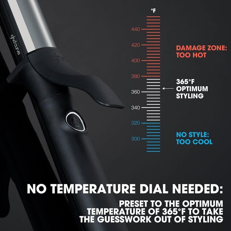 GHD Good Hair Day Curve Tong | Clip Curling Iron — Classic Curls & Smooth Finish
