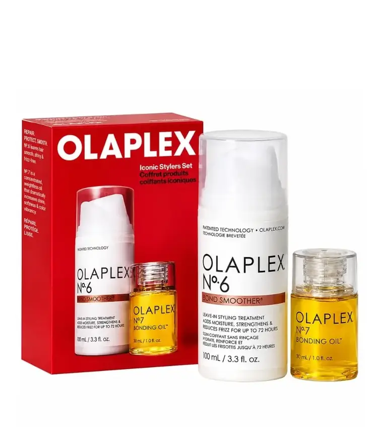 OLAPLEX 2026 | Coffret Produits Coiffants Iconiques - No.6 Bond Smoother et No.7 Bonding Oil