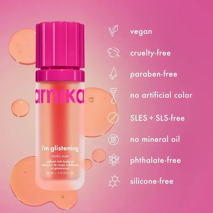 AMIKA: Aura | I'm Glistening Radiant Rich Body Oil - Hydration and Radiance (100ml/3.4oz)