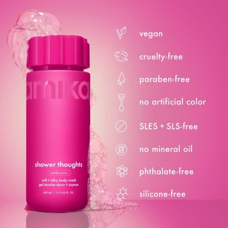 AMIKA: Aura | Shower Thoughts Soft + Silky Body Wash - Cleansing and Softness (400ml/13.5oz)
