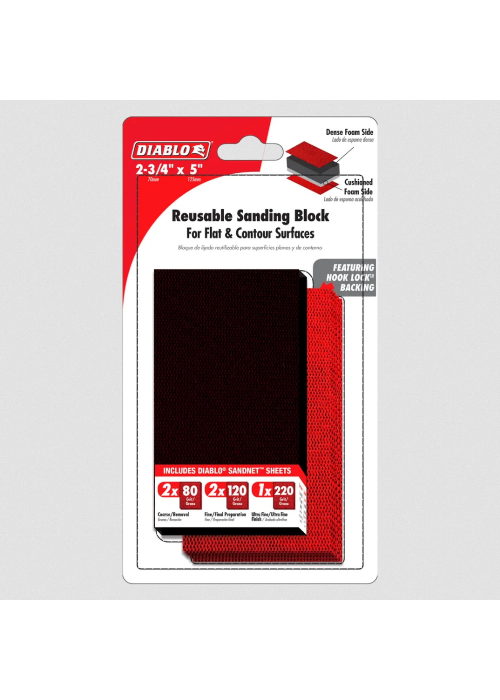 Diablo 2 3 4 X 5 X 80 1 2 Reuseable Hand Sanding Block Clay County Farm Supply