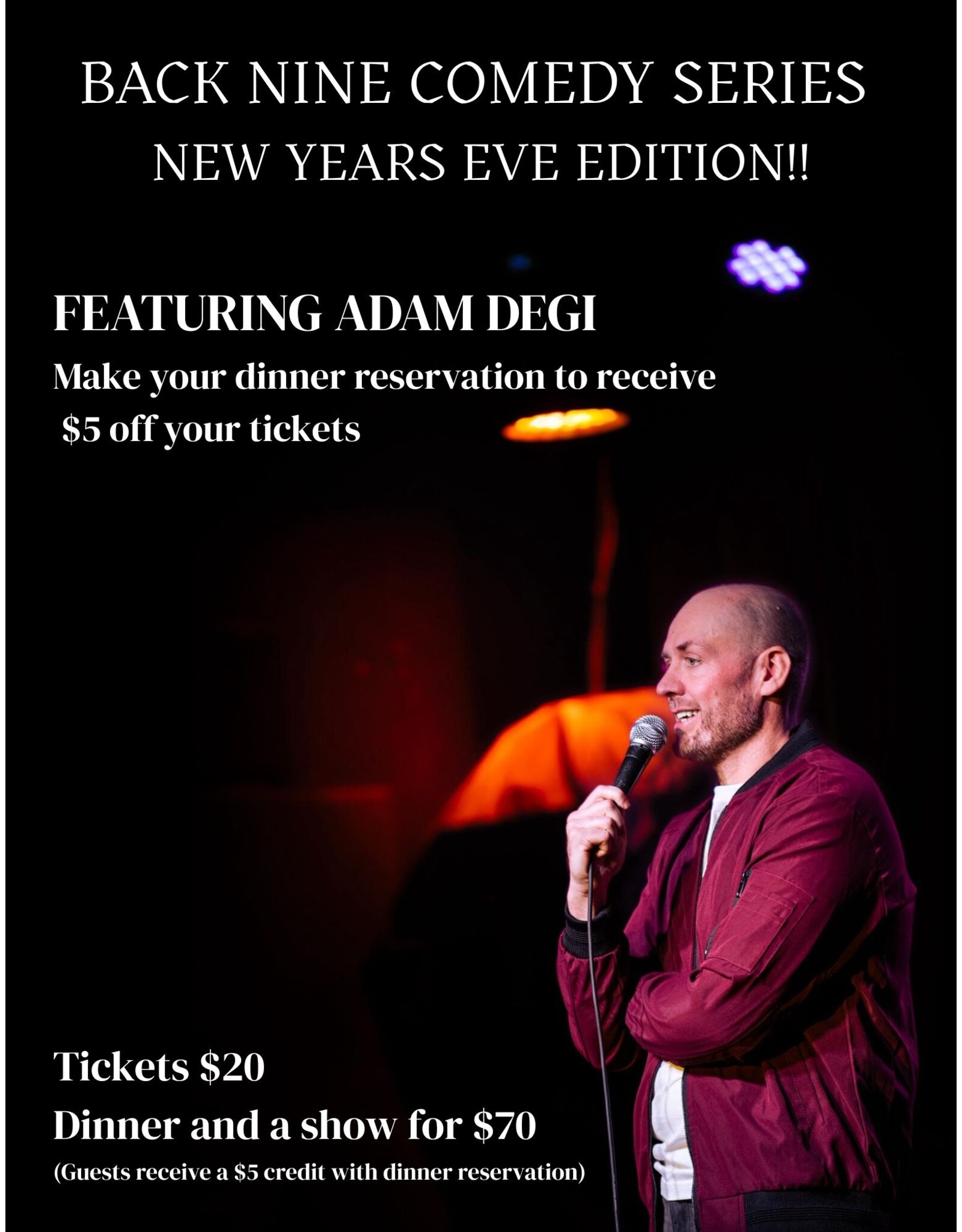 NYE Back 9 Comedy @ Gypsum, 9p, 12/31/25