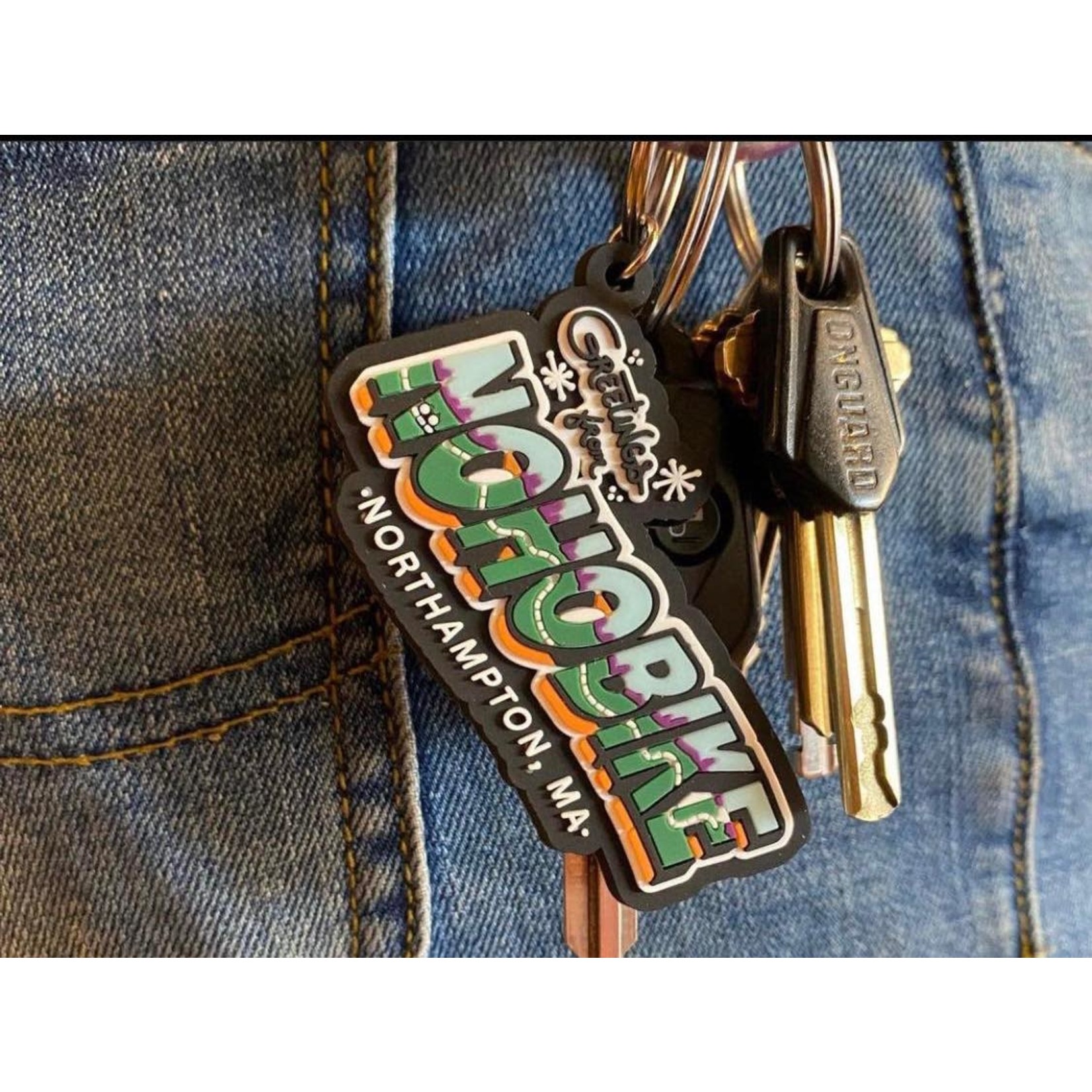 Northampton Bicycle Greetings Keychain