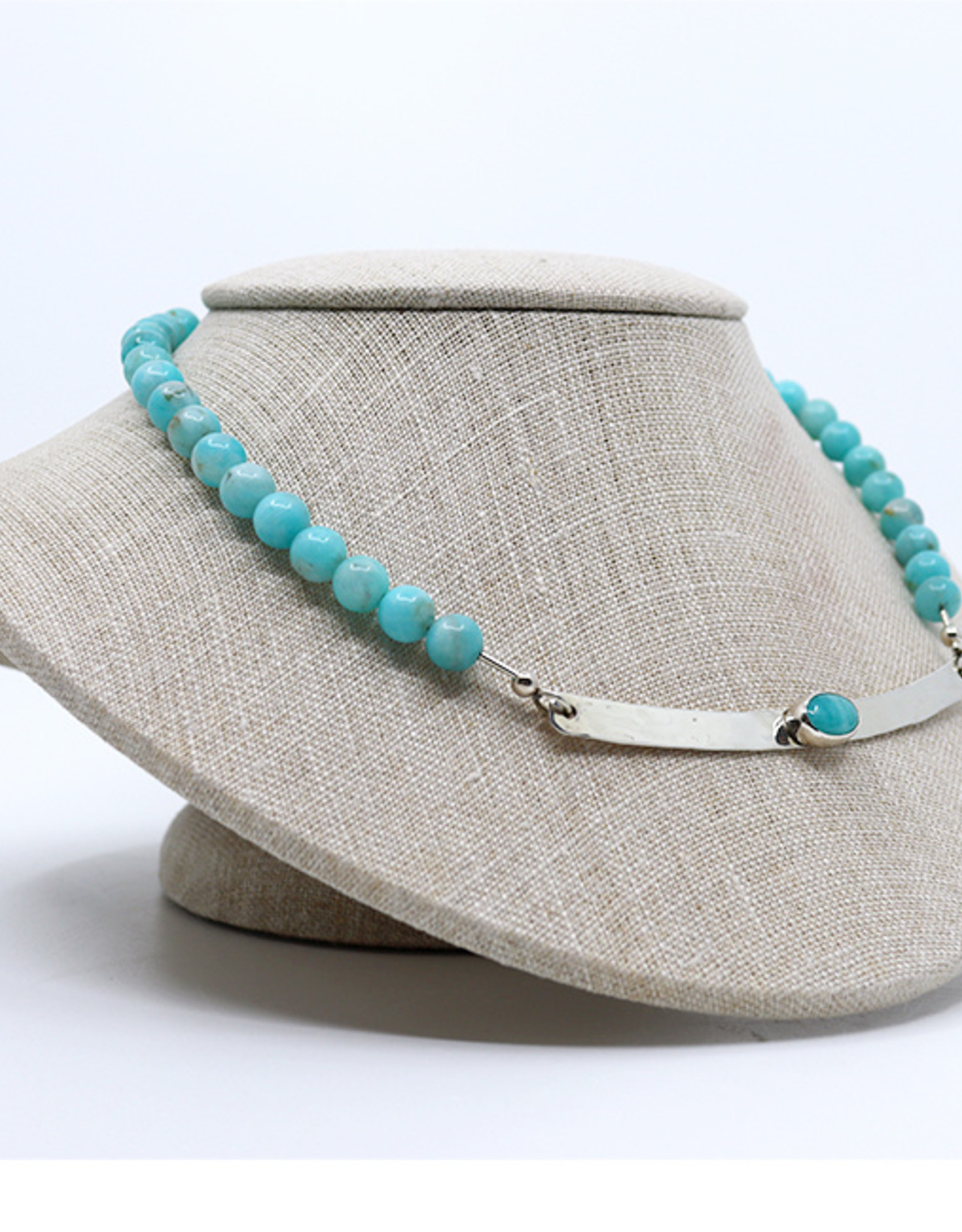 Sterling & Peru Amazonite Necklace