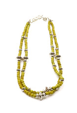 necklace sterling, yellow turquoise