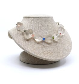 NECKLACE - Matte Crystal Quartz faceted nuggets