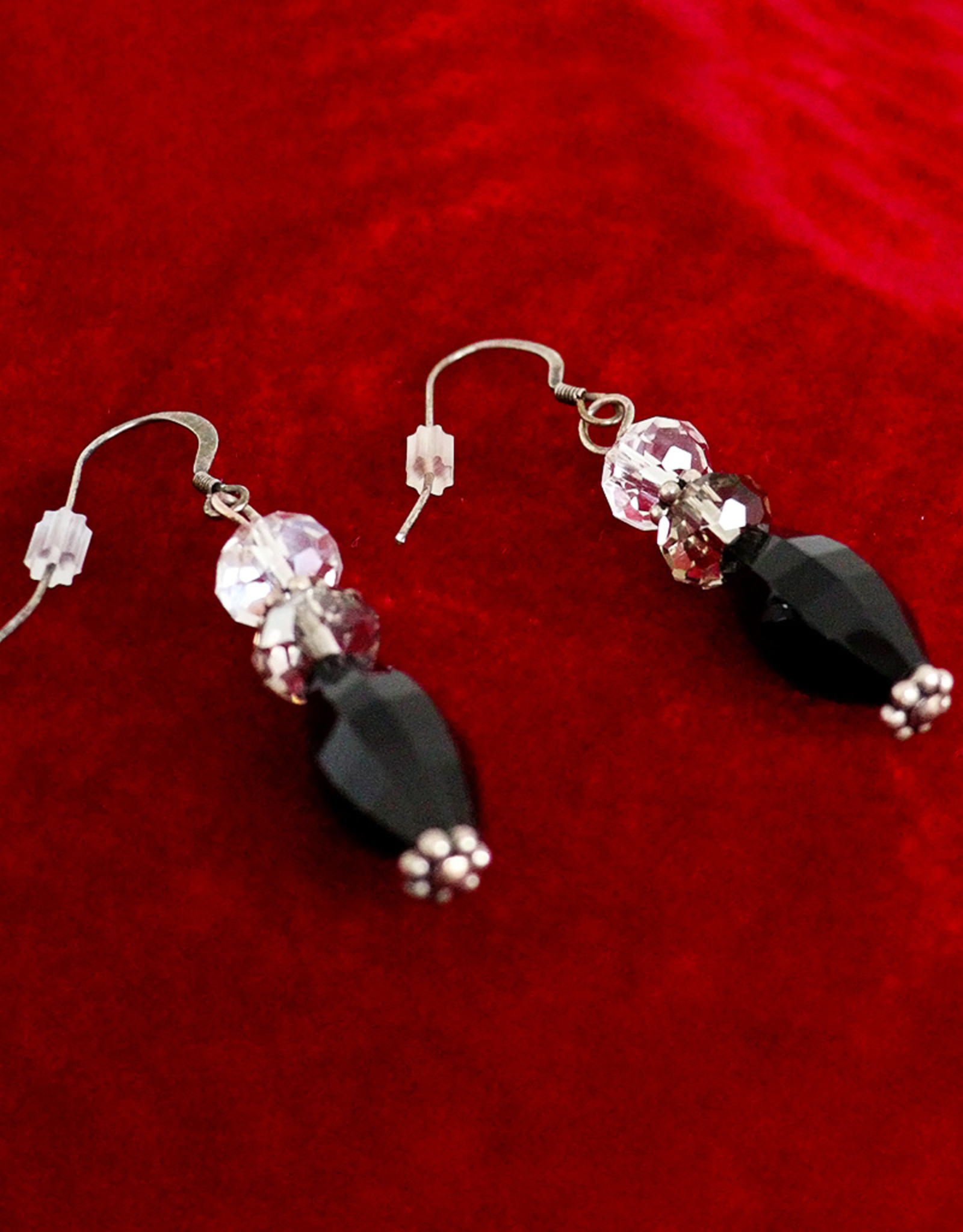 earrings-spinel and crystal