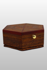 Zibra, Bloodwood & walnut small hexagon box