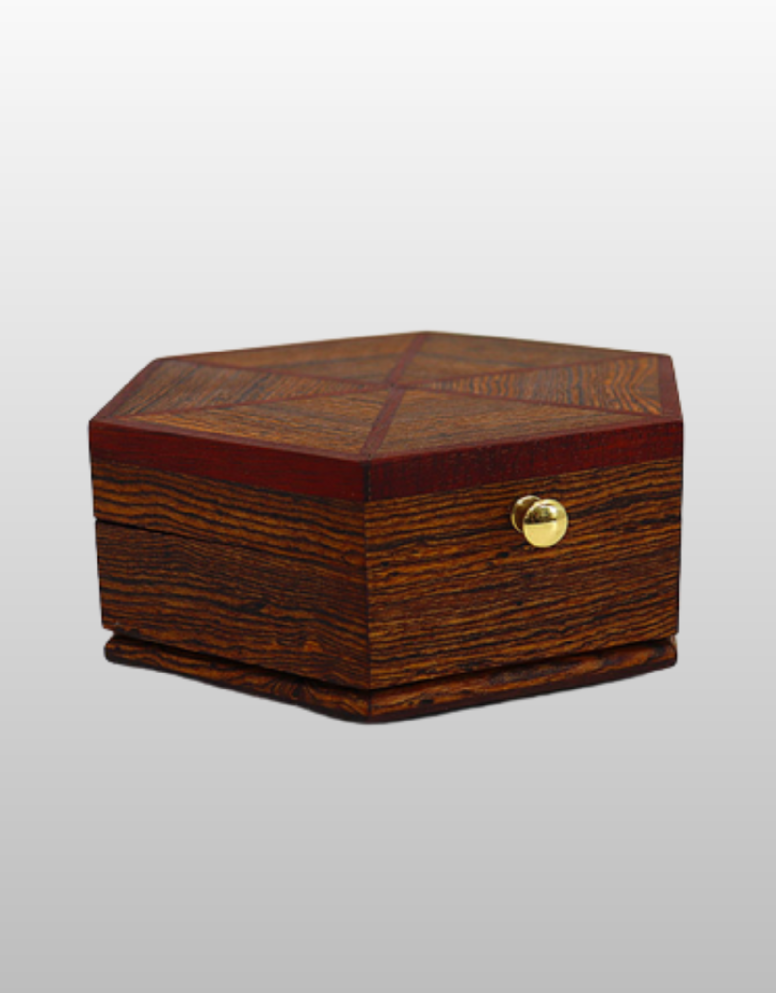 Zibra, Bloodwood & walnut small hexagon box