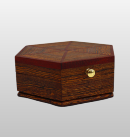 Zibra, Bloodwood & walnut small hexagon box