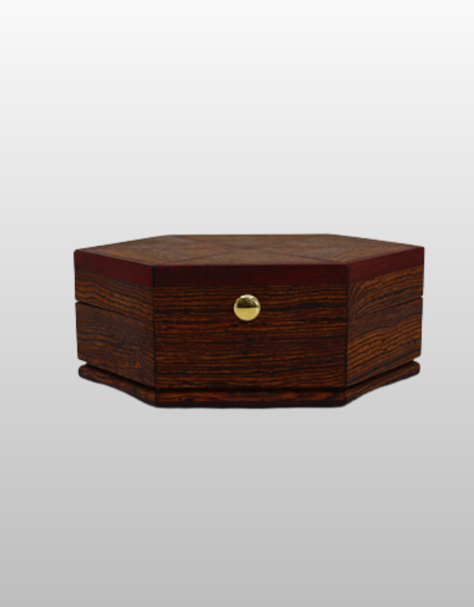 Zibra, Bloodwood & walnut small hexagon box