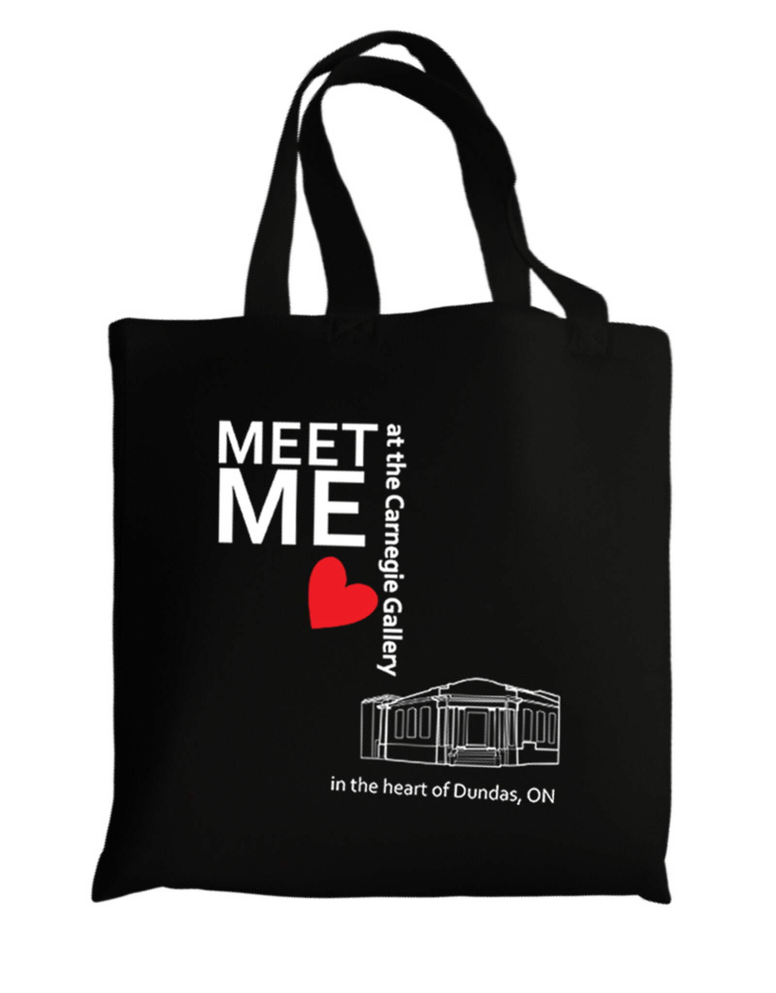 Meet Me at the Carnegie Gallery Tote Bag, Black, 15” W x 16” H