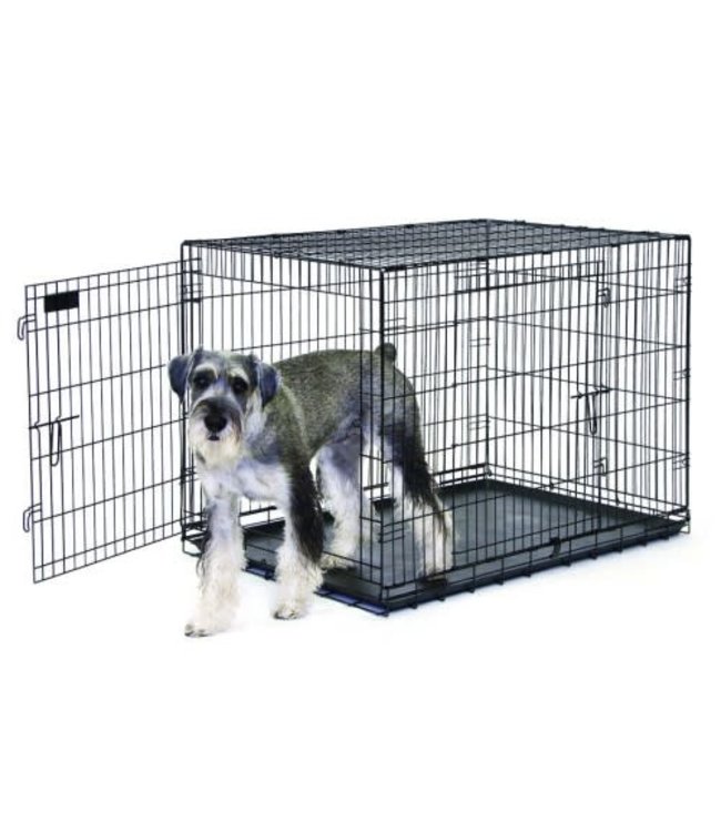 Tuff Crate TC300 Black Wire Crate with Divider for Dogs up to 40lbs (30in x 19in x 22in)