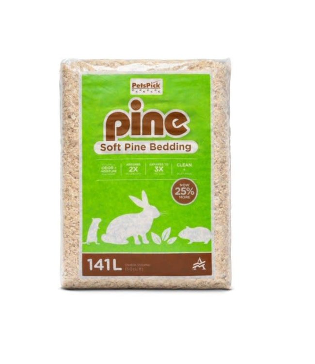 Premier Pet Pet’s Pick Pine Soft Wood Bedding (Bale) for Small Animals 141L