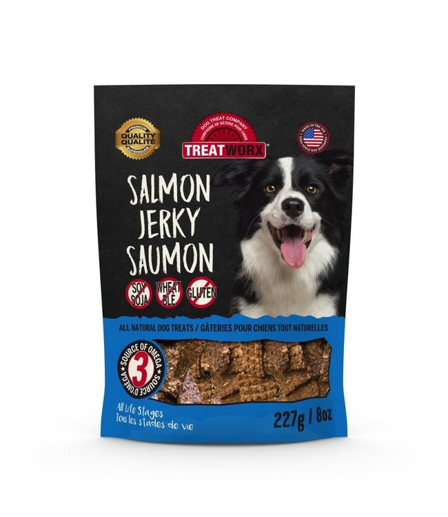 Treatworx Salmon Jerky All Natural Treats for Dogs 227 g (8 oz)