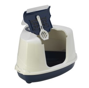 Hooded corner clearance cat litter box