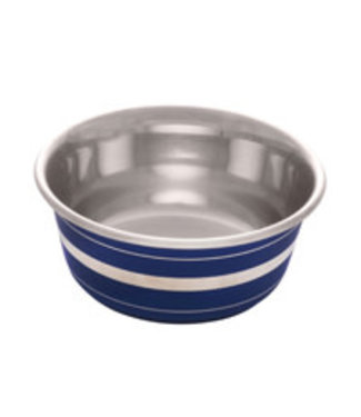 Dogit Stainless Steel Non-Skid Dog Bowl - Blue Striped - 560 ml (19 fl oz)